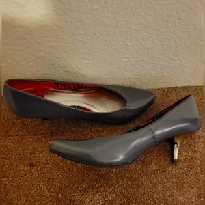 BC Footwear Blue-Grey Low Heels - Size 7